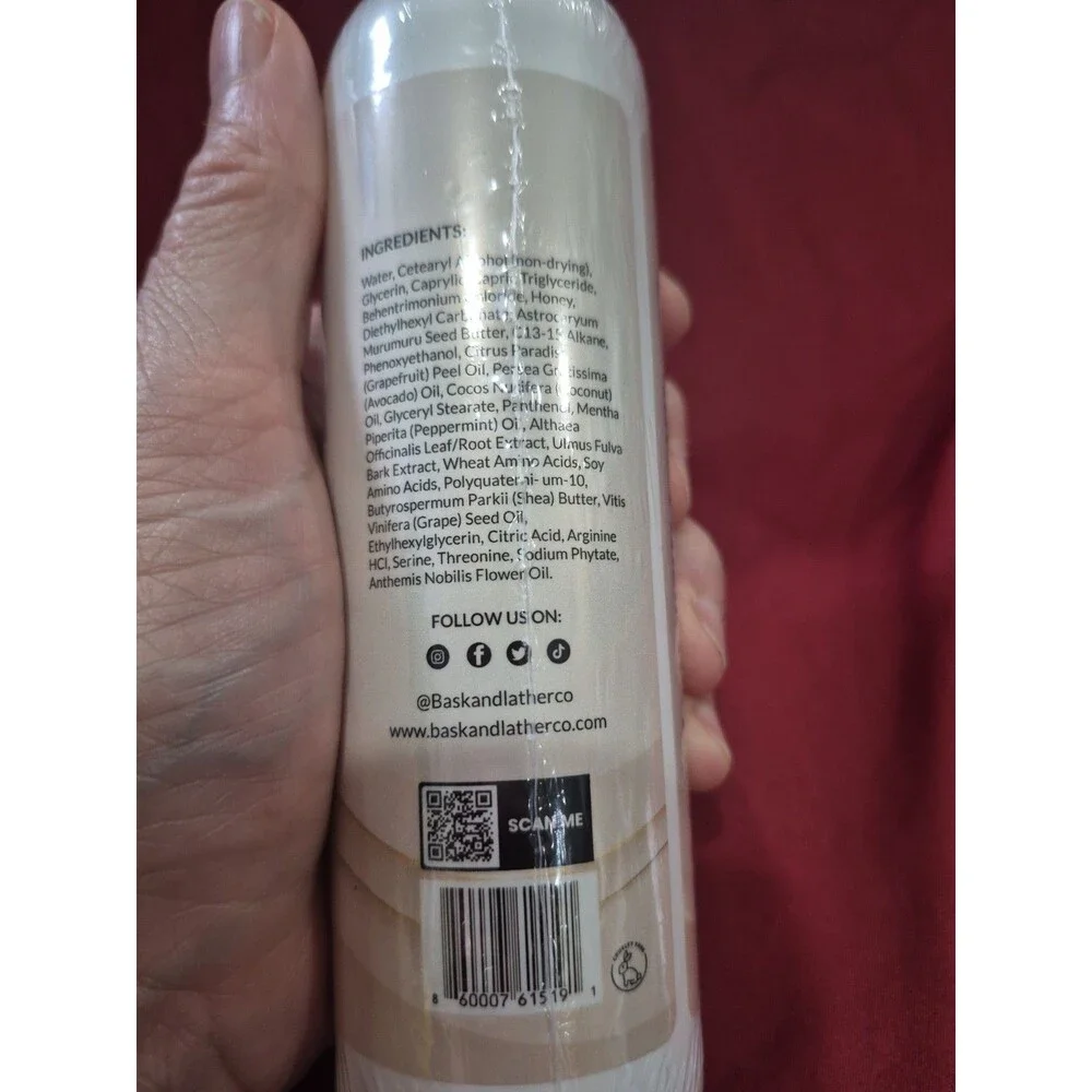 New Bask & Lather Replenish Hair Conditioner 8 fl oz Sealed Shrink Wrapped